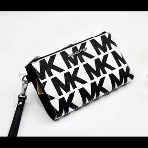 MICHAEL KORS DOUBLE ZIP SIGNATURE MK GRAPHIC WALLET